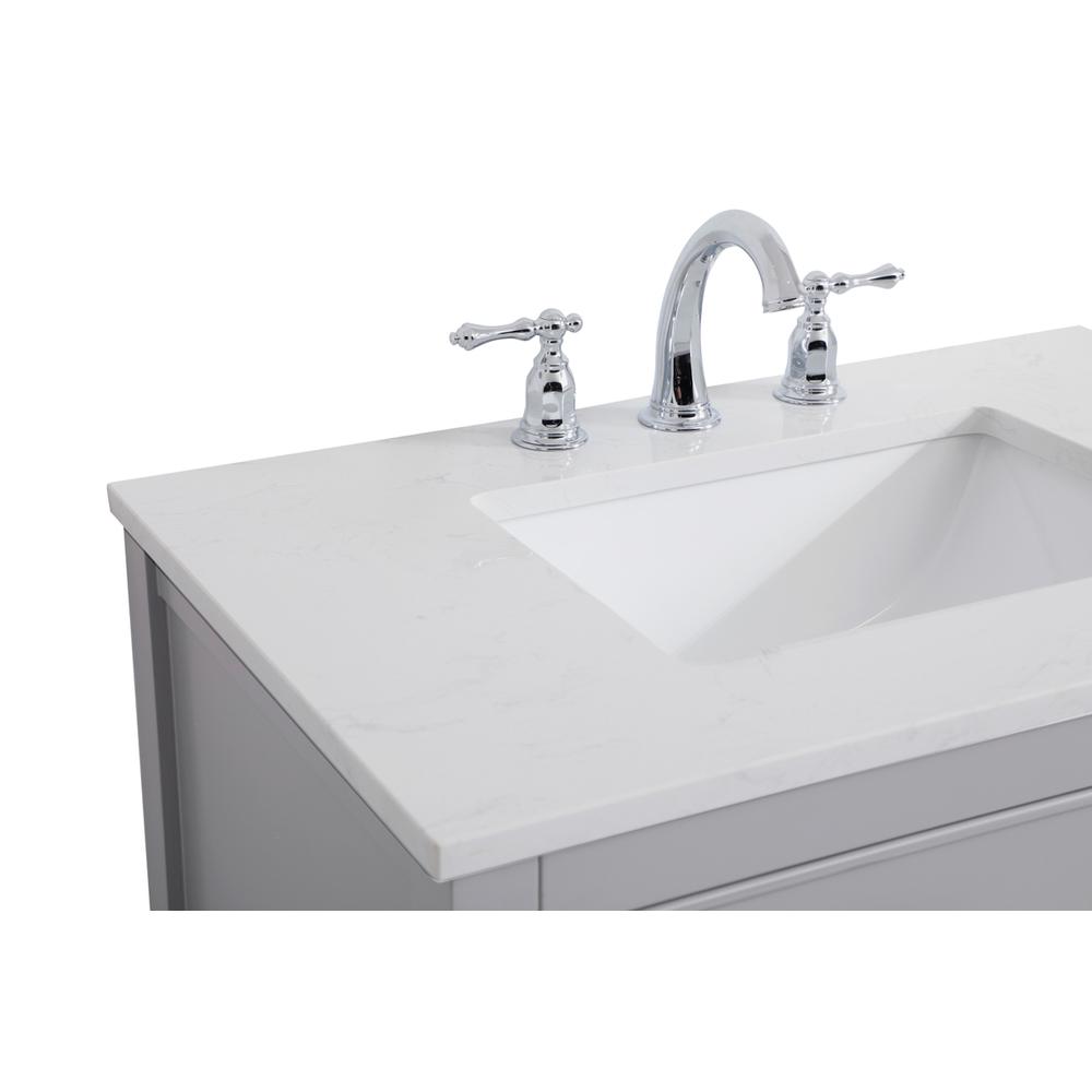 30 inch Single Bathroom Vanity in Grey. Picture 10