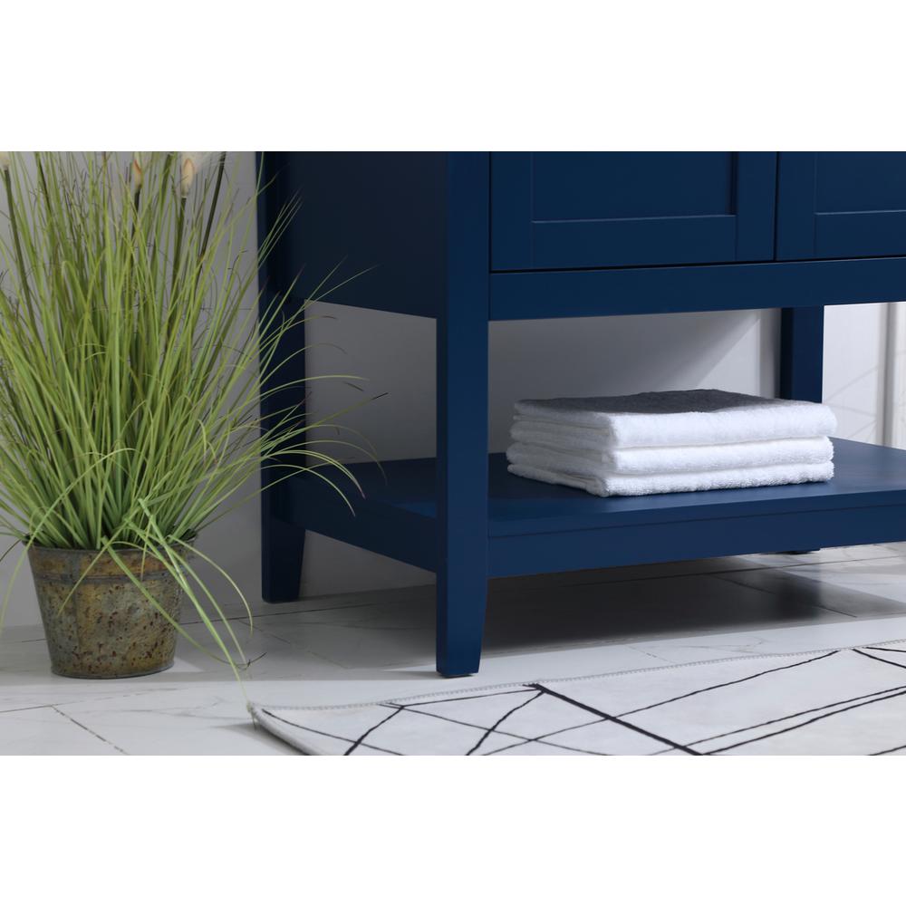 30 inch Single Bathroom Vanity in Blue with Backsplash. Picture 6