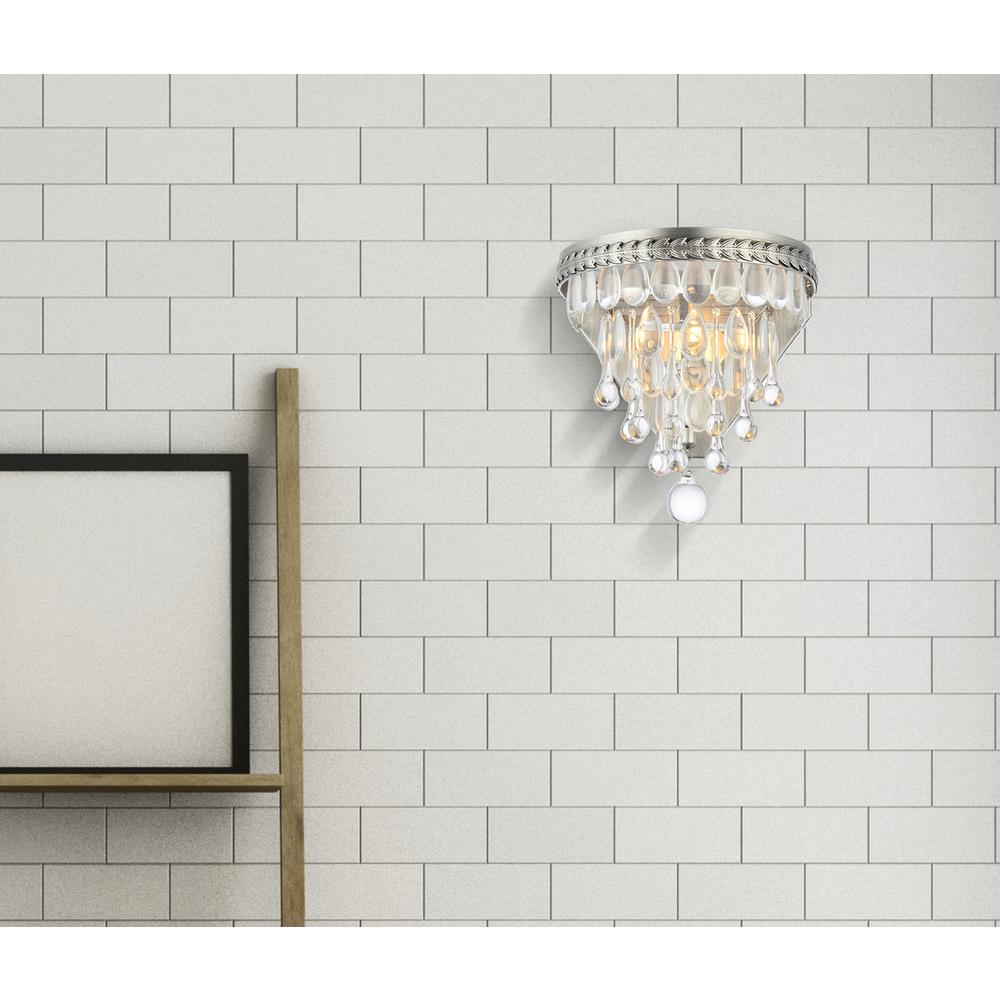 Nordic 1 light antique silver Wall Sconce Clear Royal Cut Crystal. Picture 6