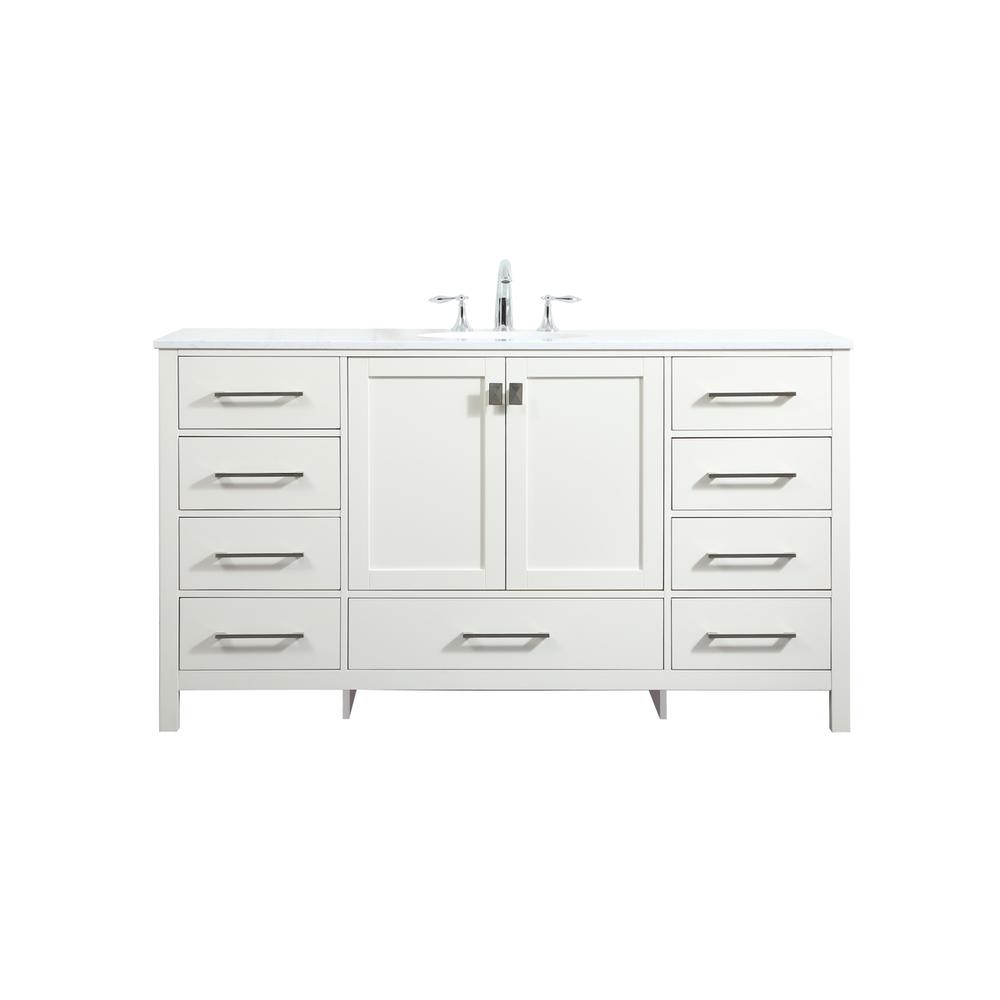 60 inch Single bathroom vanity in white. Picture 1