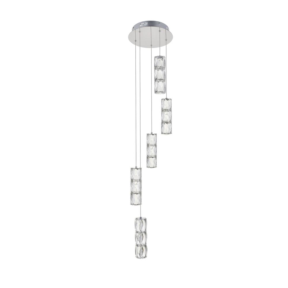 Polaris LED light Chrome Pendant Clear Crystal. Picture 6
