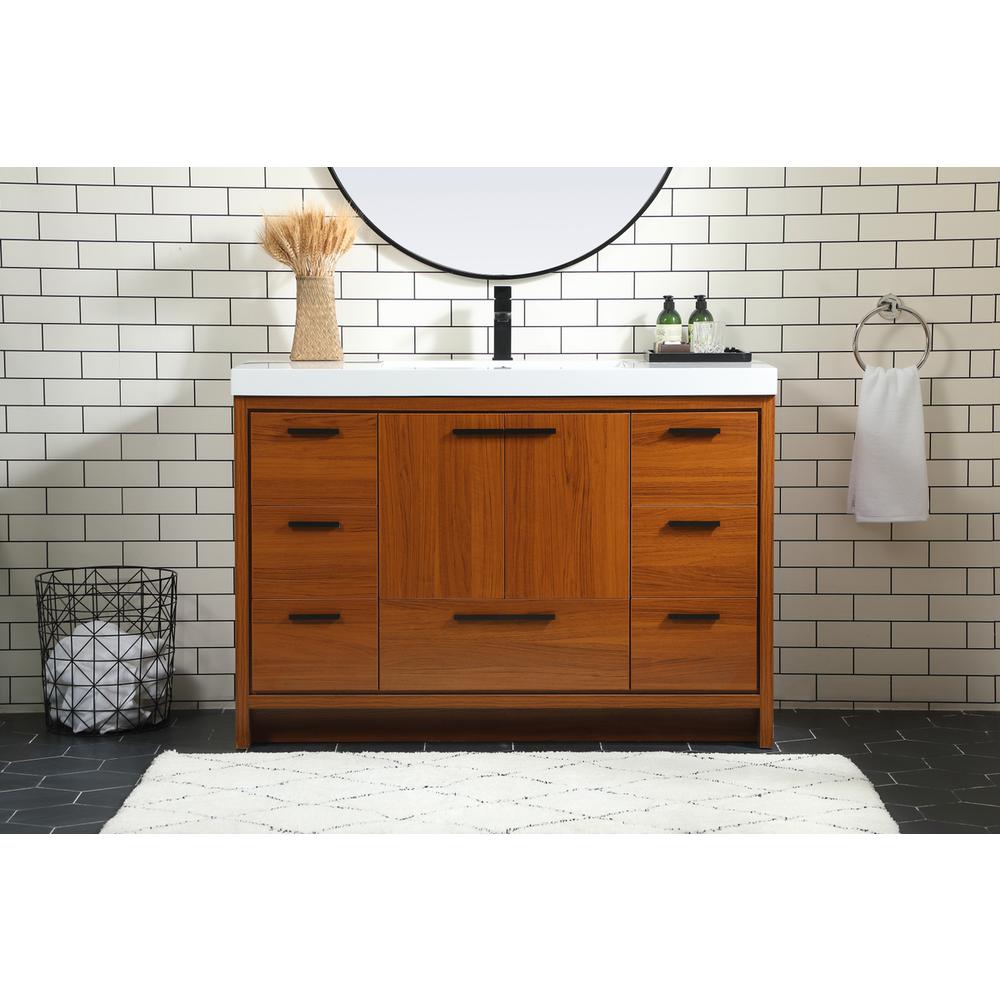 48 inch Single bathroom vanity in Teak. Picture 14