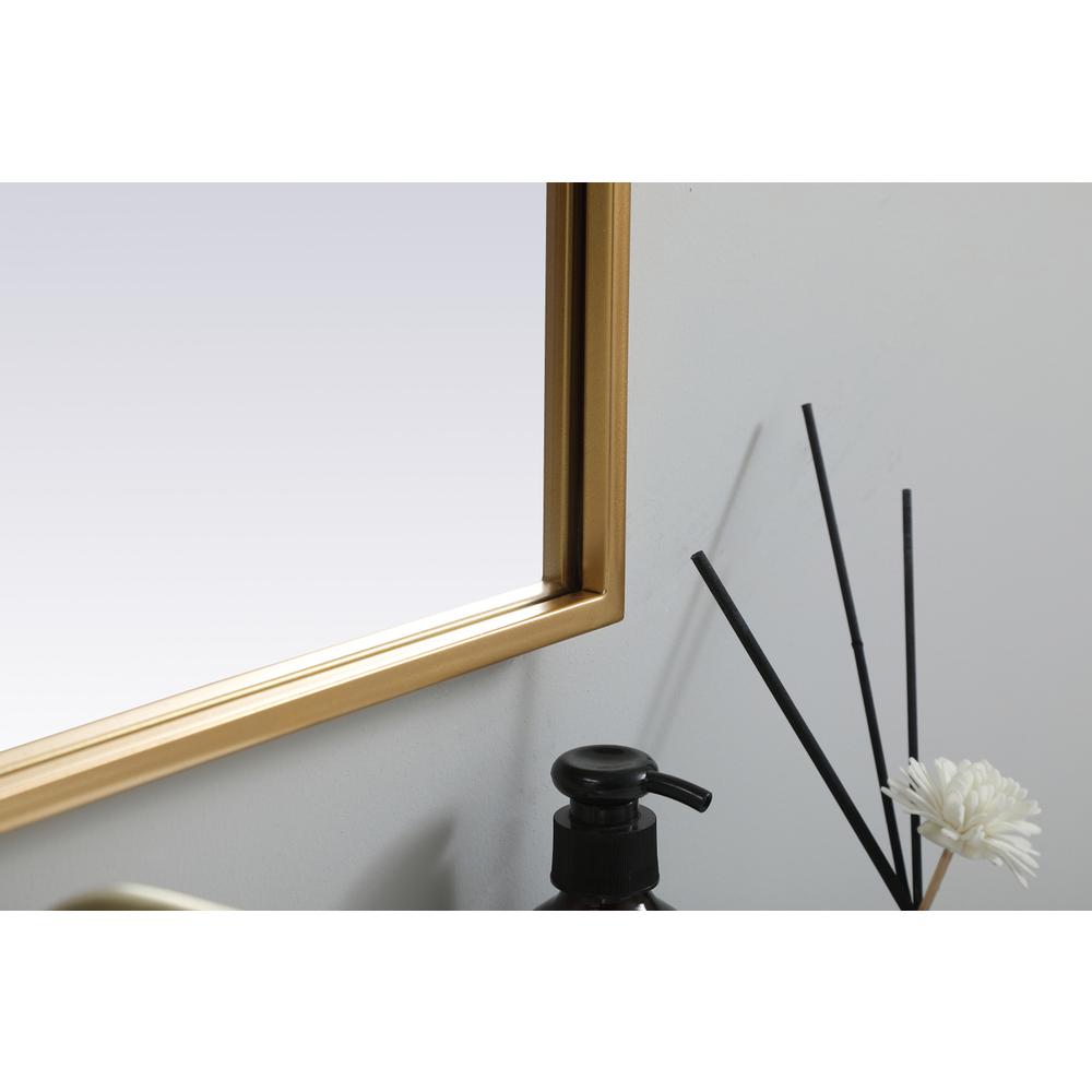 Metal Frame Arch Mirror 22x36 Inch in Brass. Picture 6