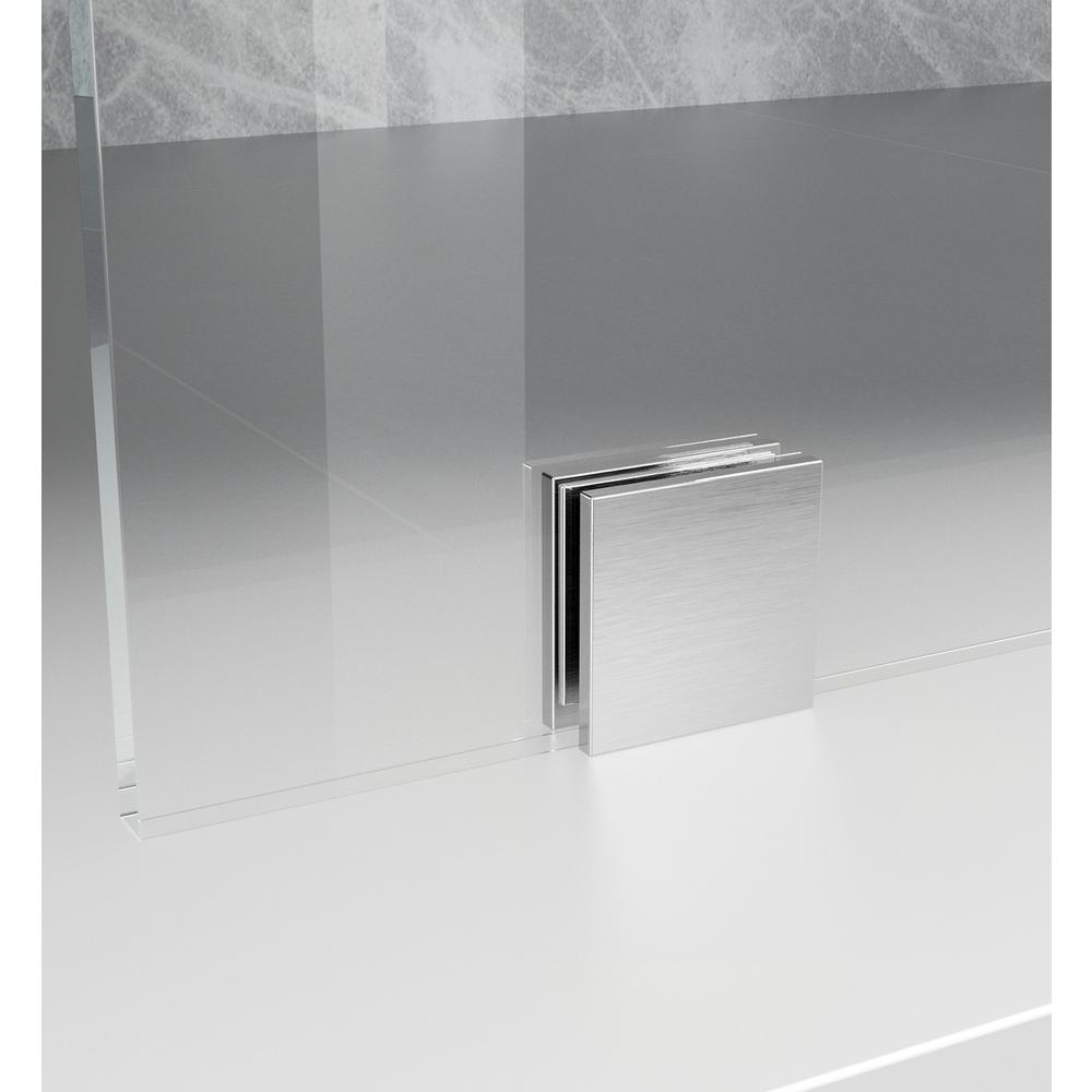 Fixed frameless shower door 35 x 78 Brushed Nickel. Picture 6
