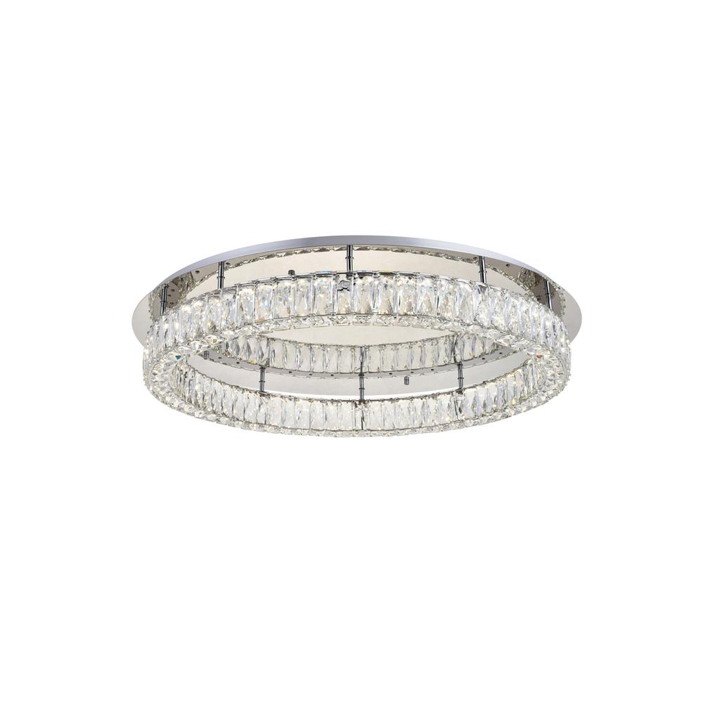 Monroe LED light Chrome Flush Mount Clear Royal Cut Crystal. Picture 2