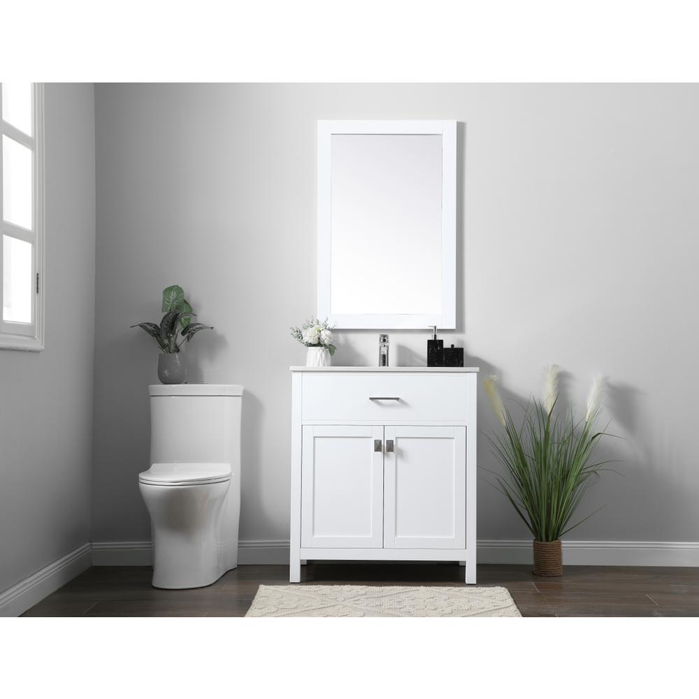 30 Inch SIngle Bathroom Vanity In White. Picture 4