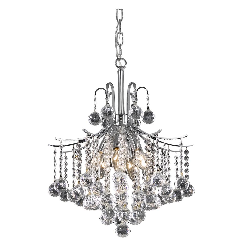 Amelia Collection Pendant D17in H20in Lt:6 Chrome Finish. Picture 1