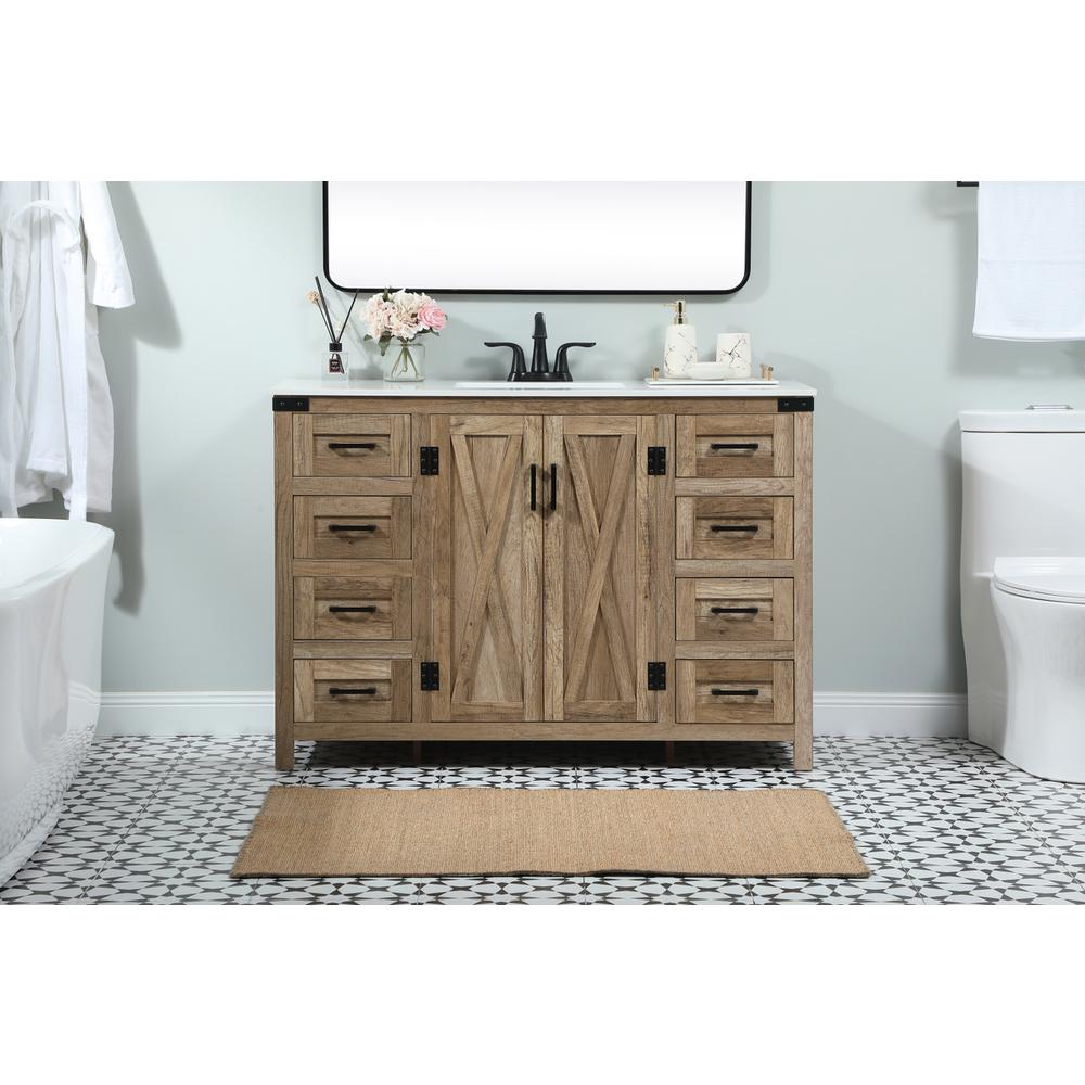 48 inch Single bathroom vanity in natural oak. Picture 14