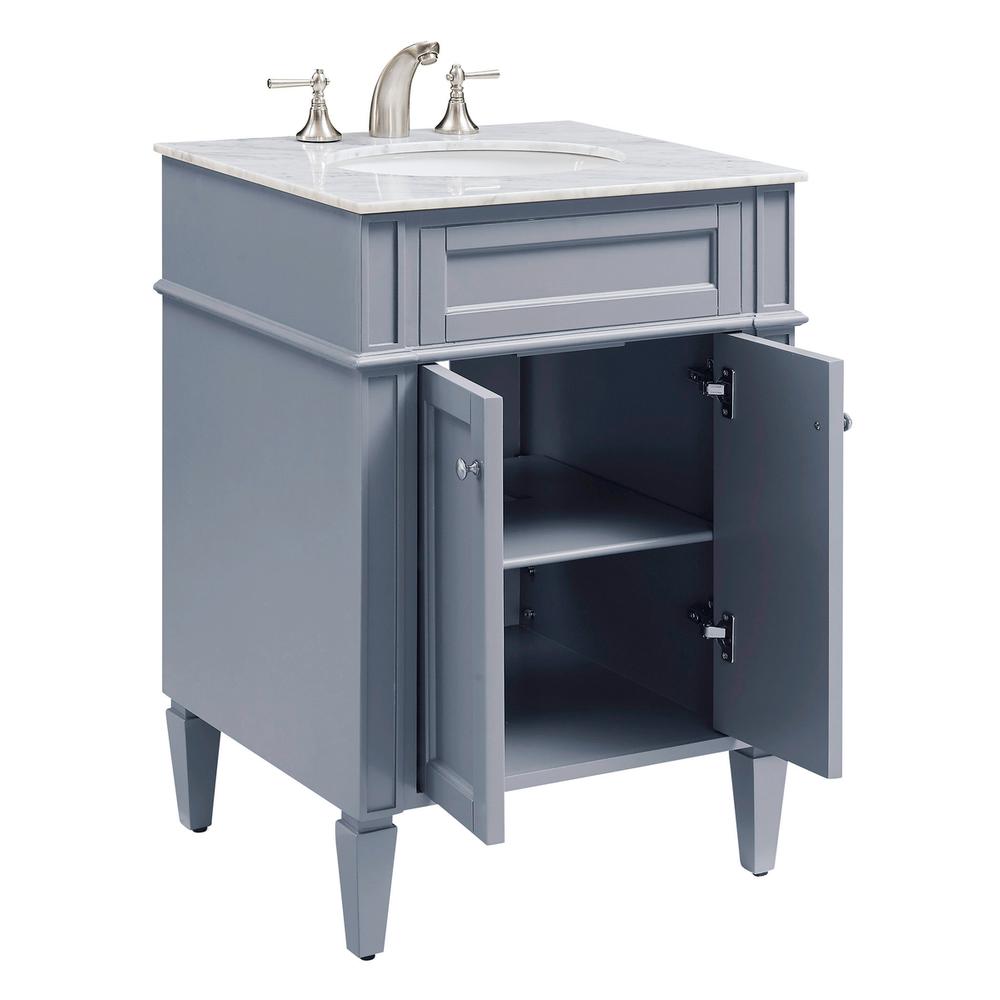 24 In. Single Bathroom Vanity Set In Grey. Picture 3