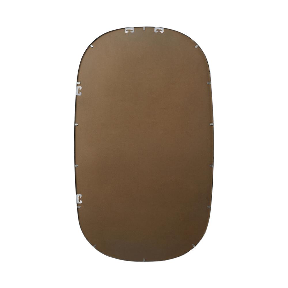 Metal Frame Oval Mirror 36x60 Inch in Silver. Picture 10