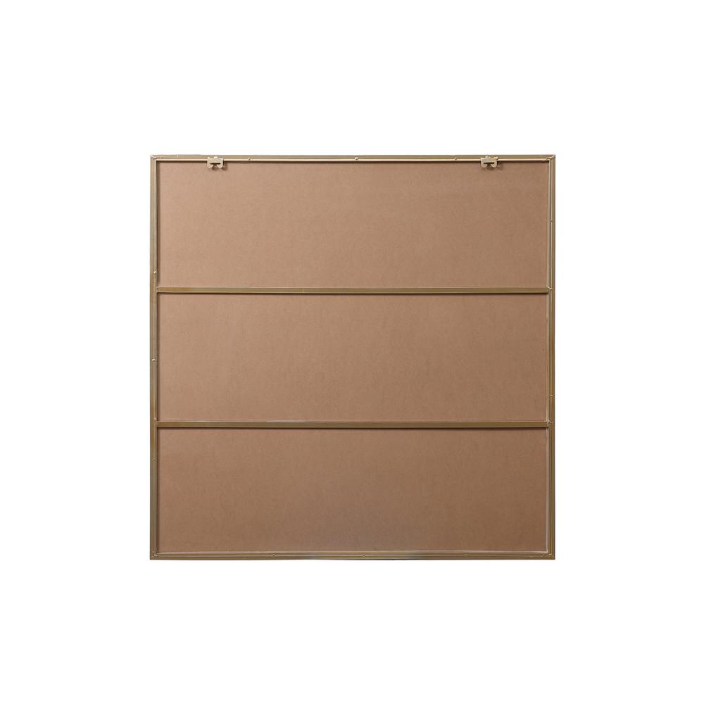 Metal Frame Square Mirror 42 inch in Brass. Picture 8