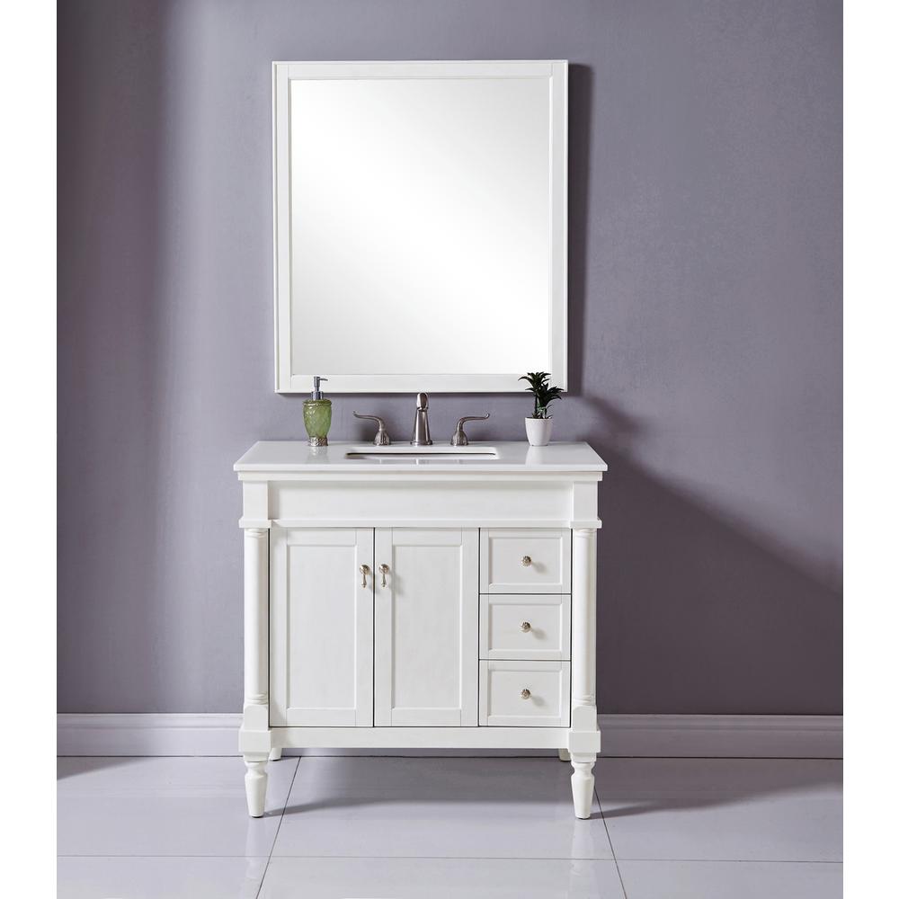 36 inch Single Bathroom vanity in Antique White. Picture 9
