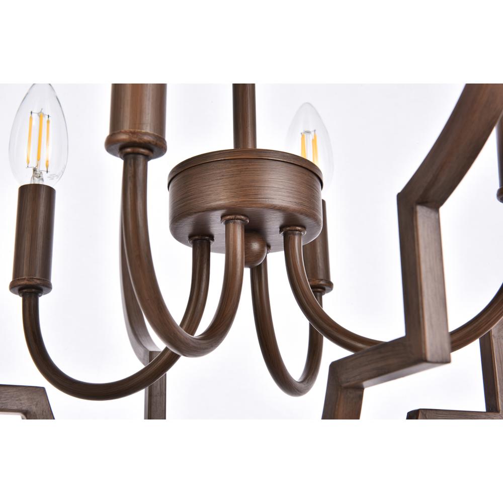 Sandara 4 lights pendant in weathered oak. Picture 4