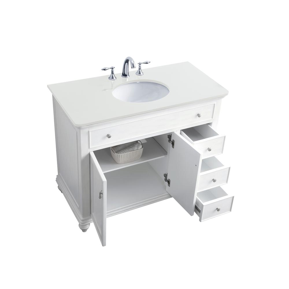 42 inch Single Bathroom vanity in antique white. Picture 12