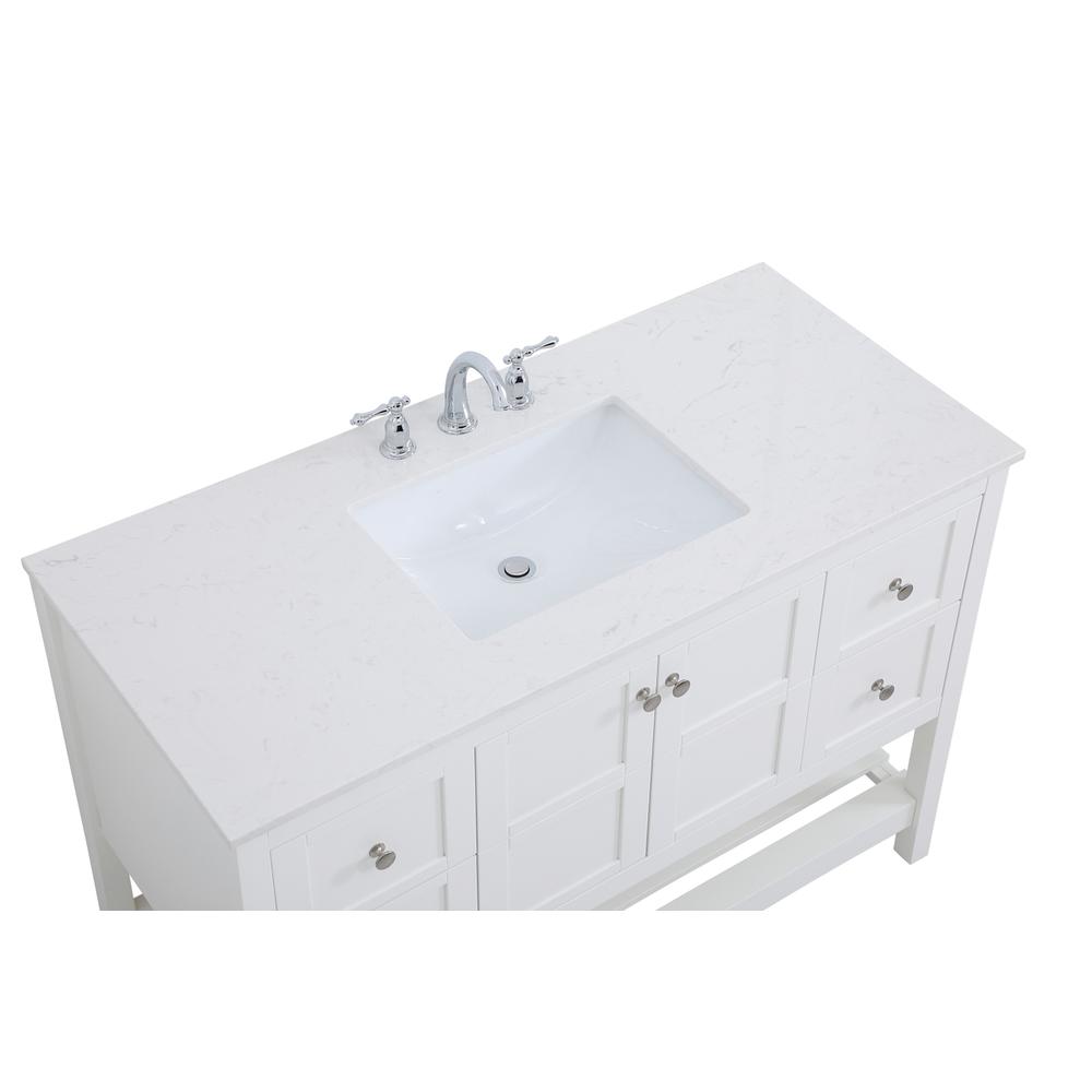 48 inch Single Bathroom Vanity in White. Picture 9