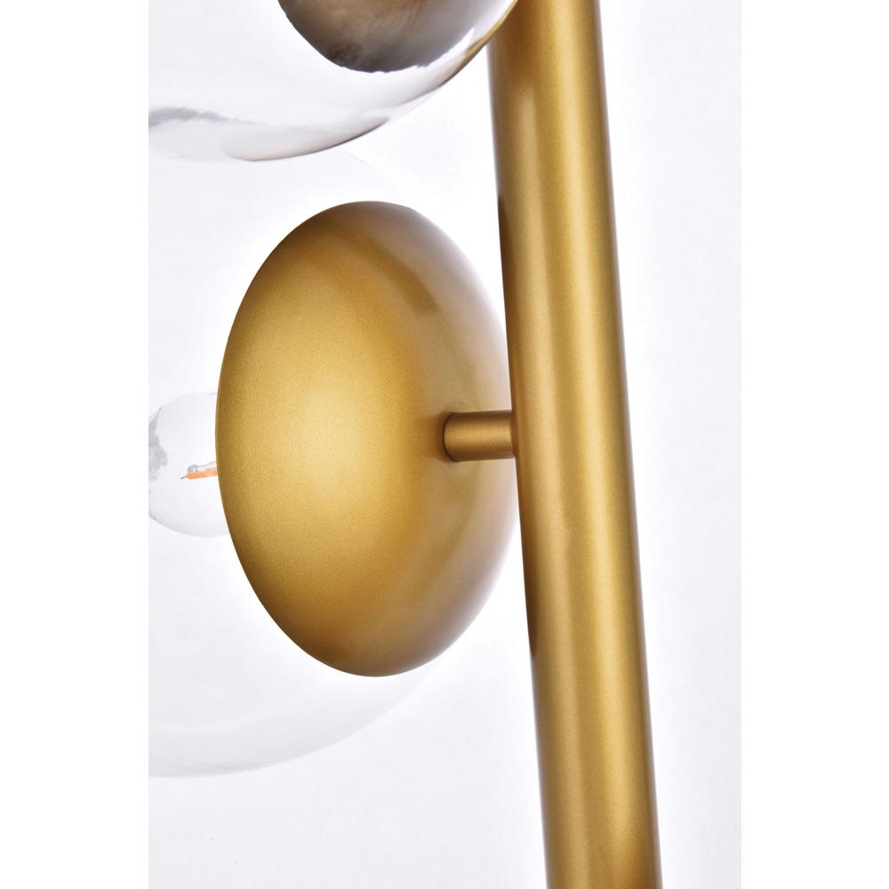 Wells 18 inch pendant in brass with clear shade. Picture 5