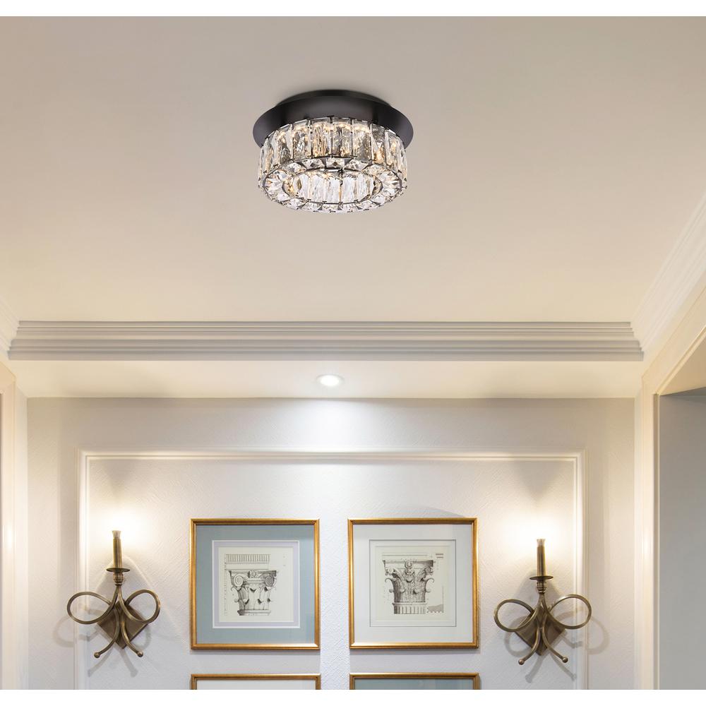 Monroe 12 inch LED Single flush mount in black. Picture 8