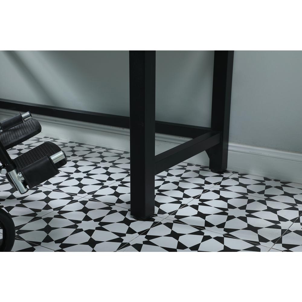 54 Inch ADA Compliant SIngle Bathroom Metal Vanity In Black. Picture 6