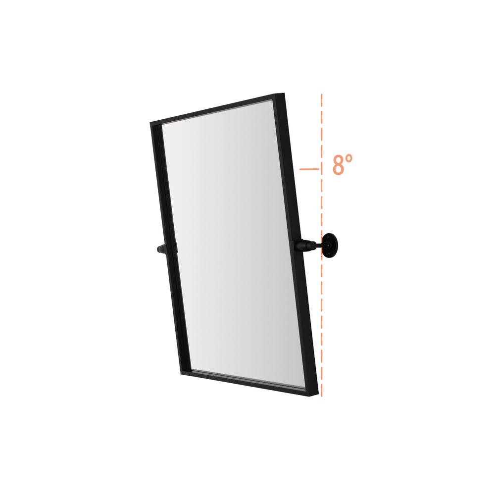 Rectangle Pivot Mirror 24X20 Inch In Black. Picture 6