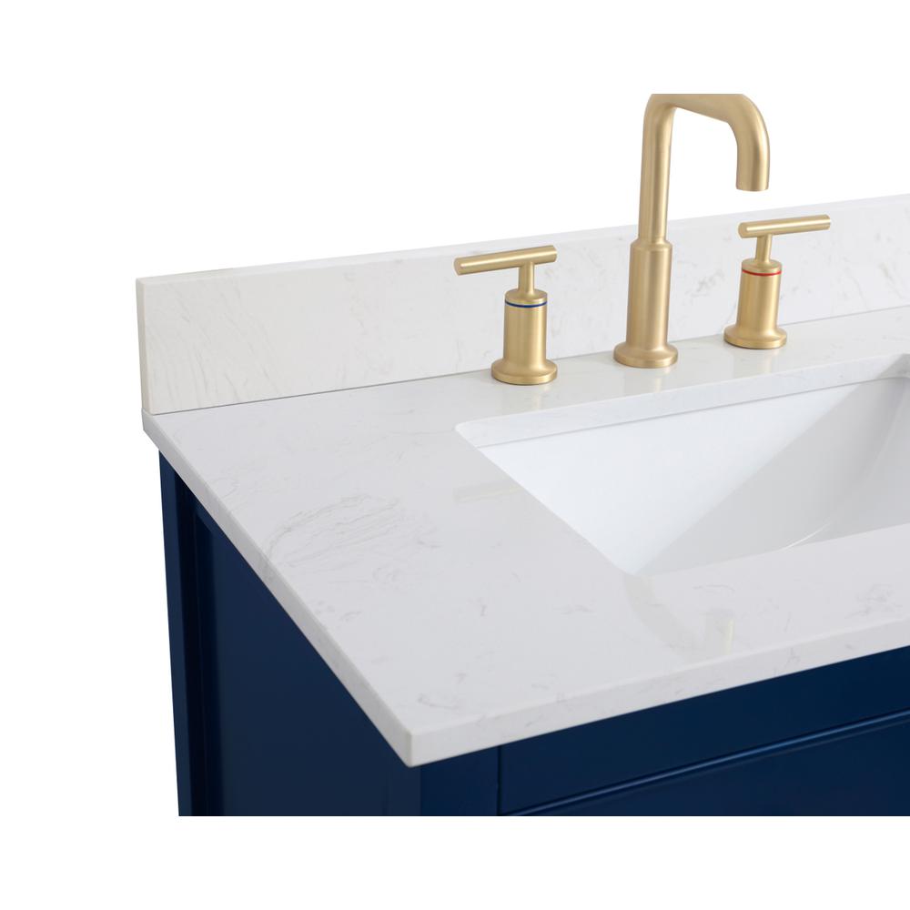 30 inch Single Bathroom Vanity in Blue with Backsplash. Picture 12