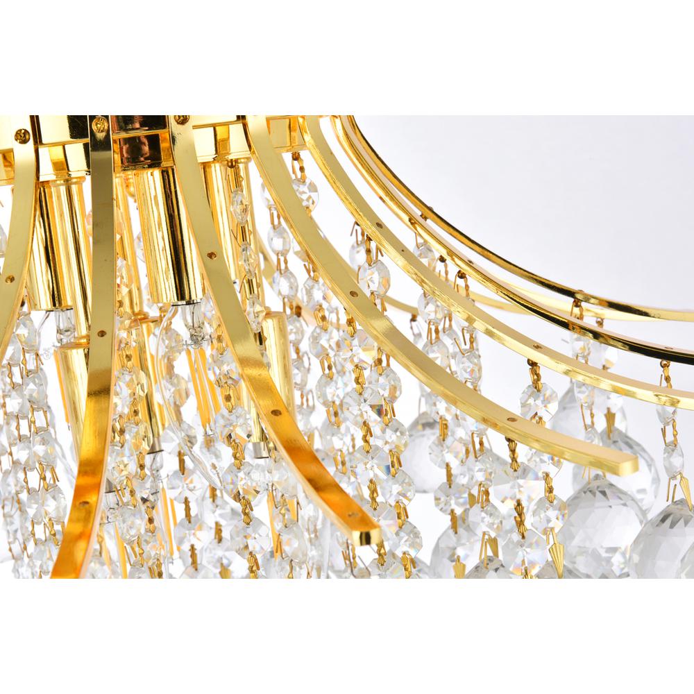 Toureg 6 light Gold Flush Mount Clear Royal Cut Crystal. Picture 5
