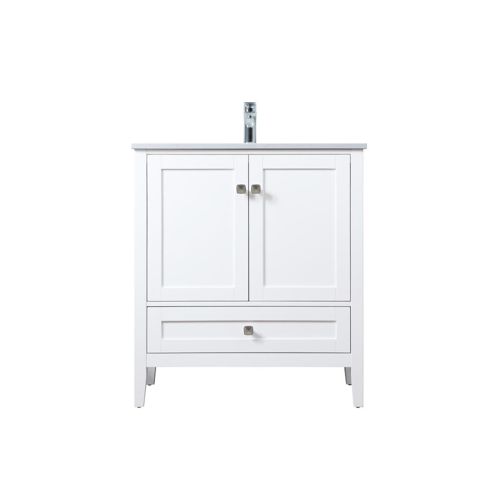 30 Inch SIngle Bathroom Vanity In White. Picture 1