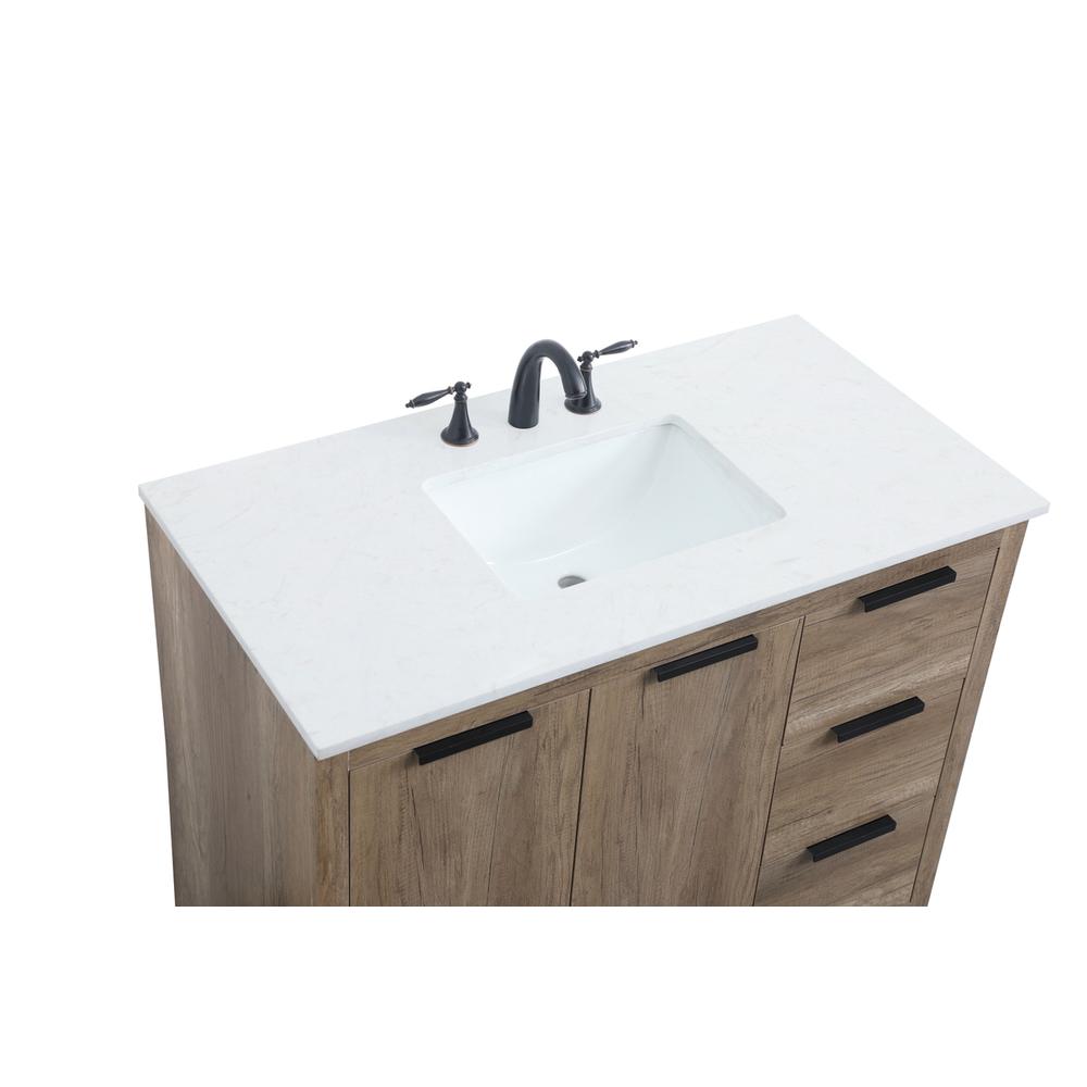 42 Inch SIngle Bathroom Vanity In Natural Oak. Picture 10