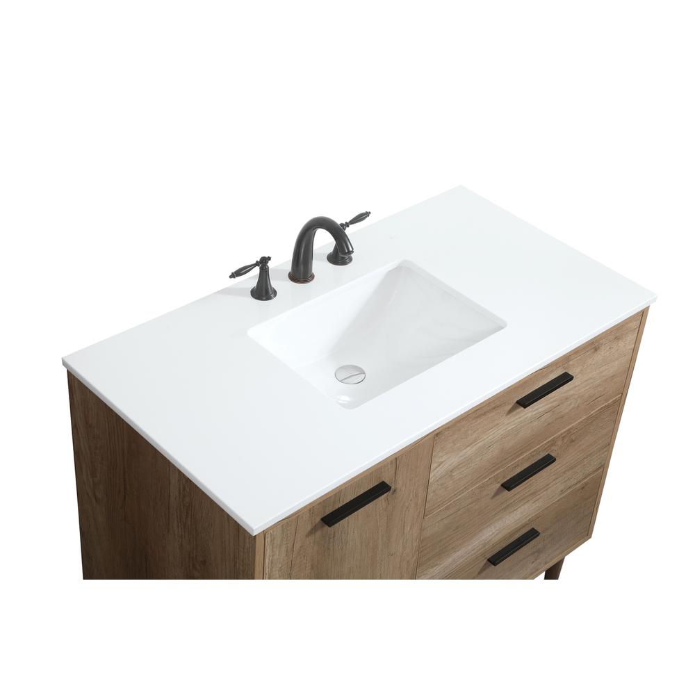 42 inch Single bathroom vanity in natural oak. Picture 10