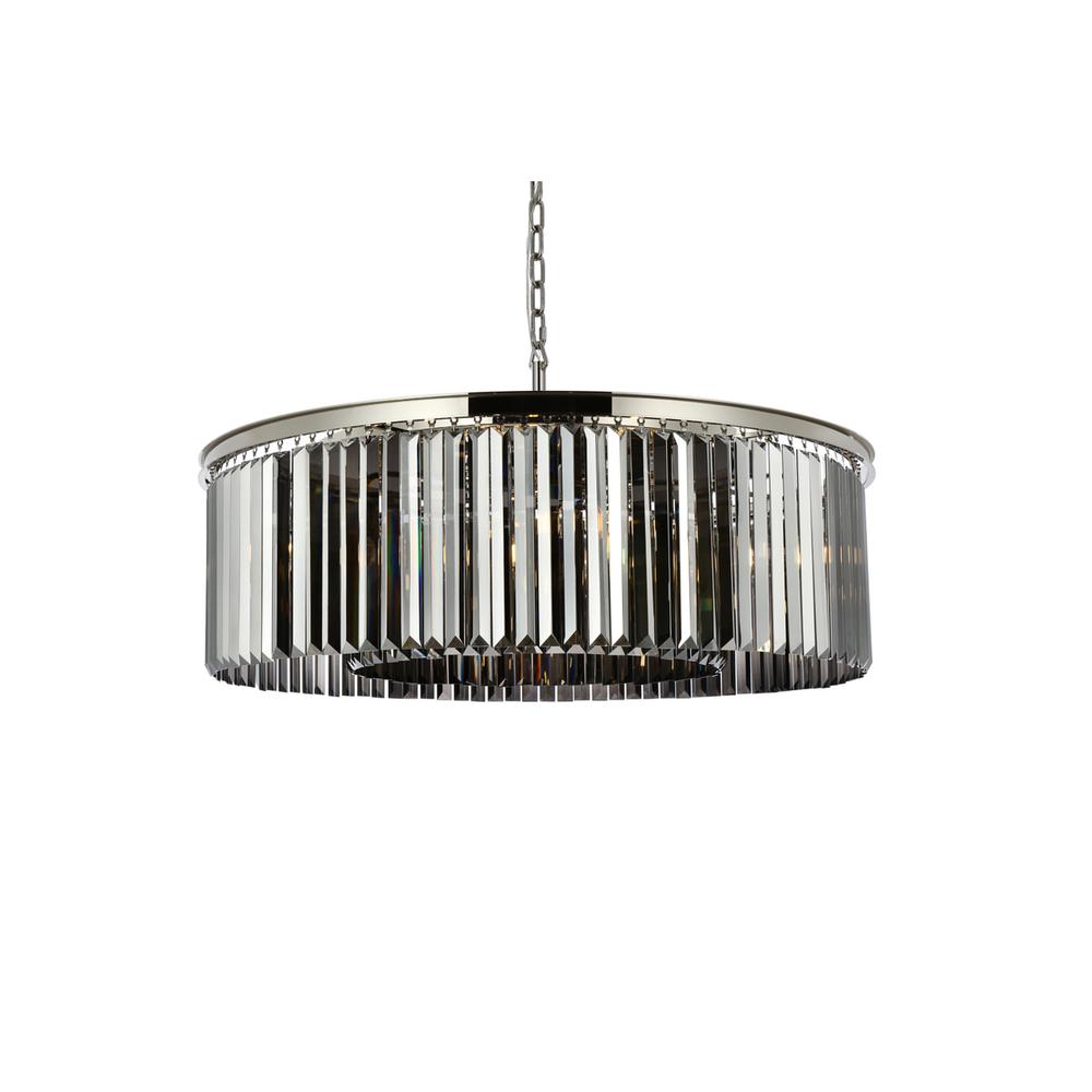 Sydney 10 light polished nickel Chandelier Silver Shade (Grey) Royal Cut Crystal. Picture 2