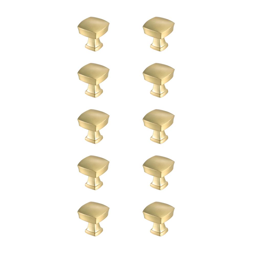 Irvin 1.3" Brushed Gold Square Knob Multipack (Set of 10). Picture 1