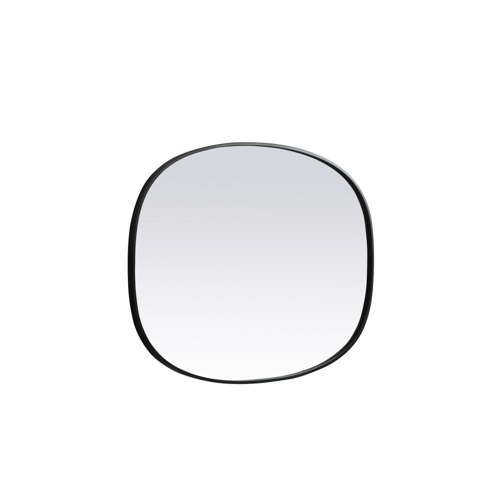 Metal Frame Oval Mirror 30x40 Inch in Black. Picture 9