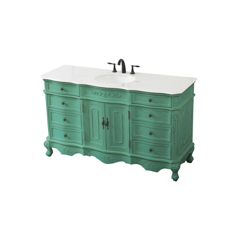 60 inch Single bathroom vanity in vintage mint. Picture 8