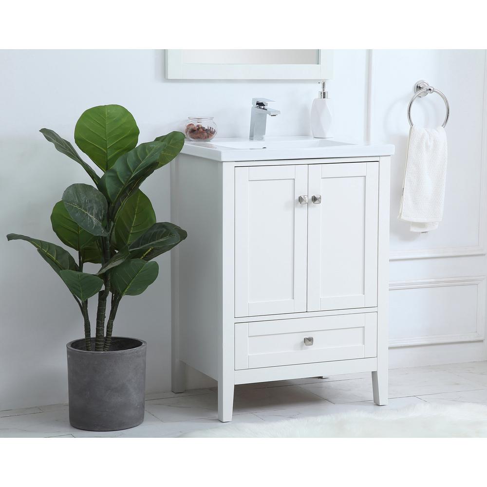 24 In. Single Bathroom Vanity Set In White. Picture 2