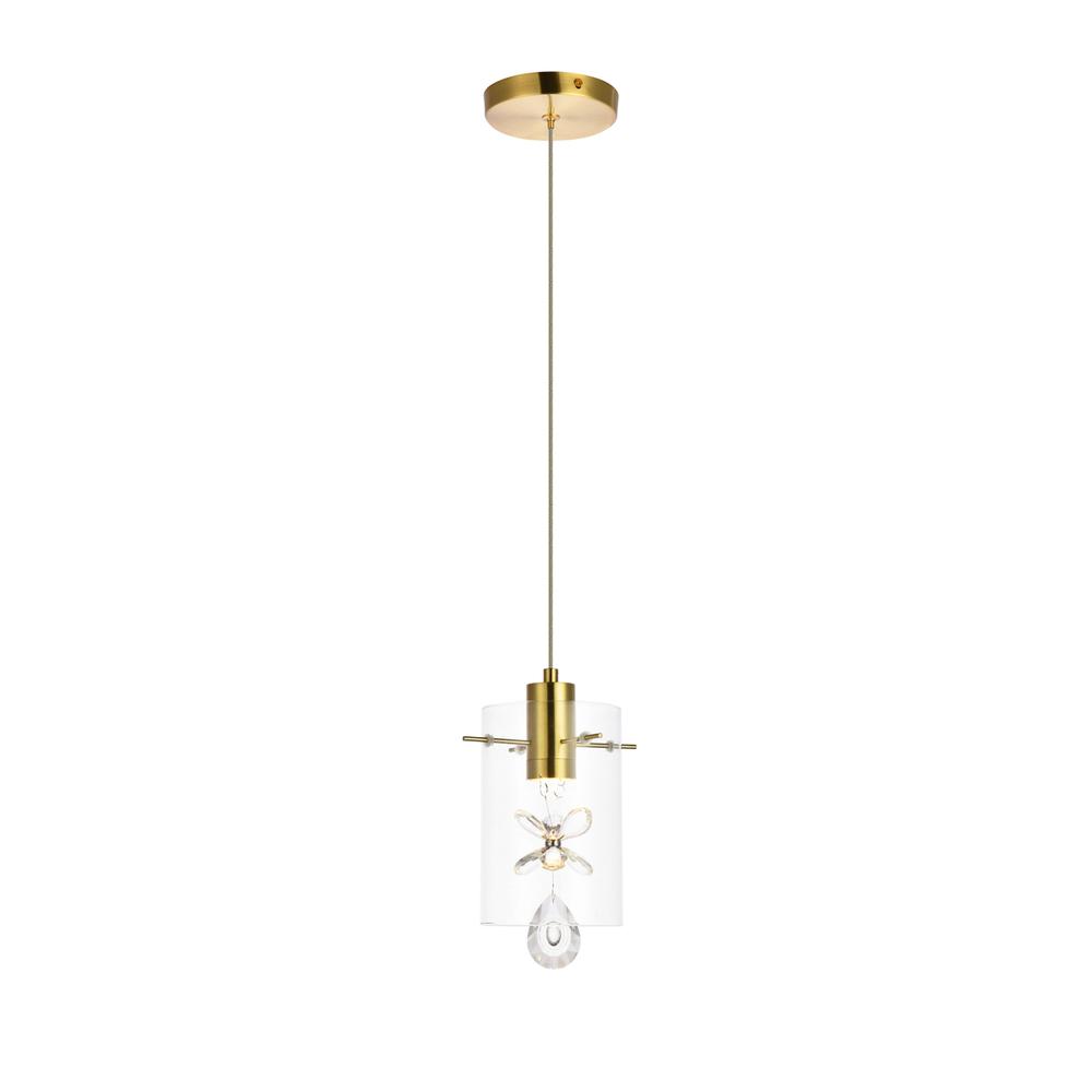 Hana 1 light Gold Pendant. Picture 1