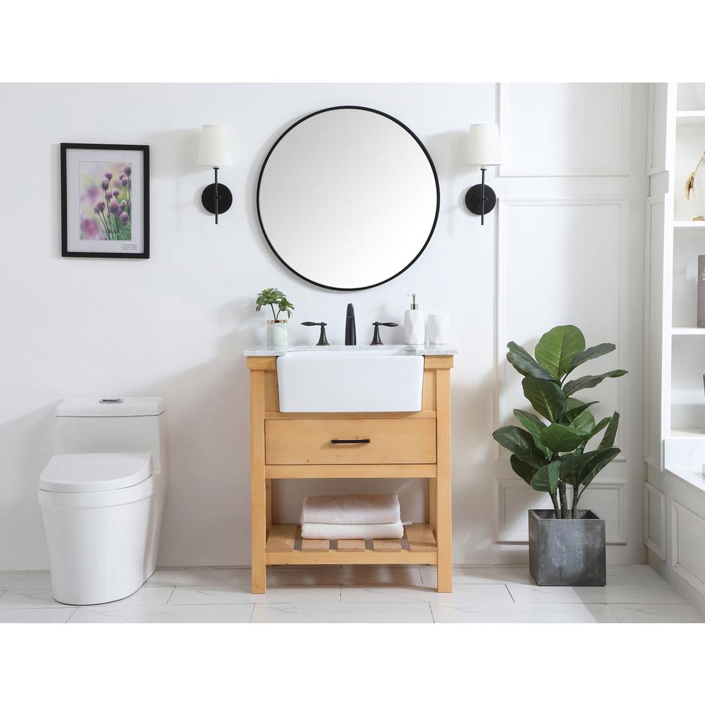 30 inch Single bathroom vanity in natural wood. Picture 4