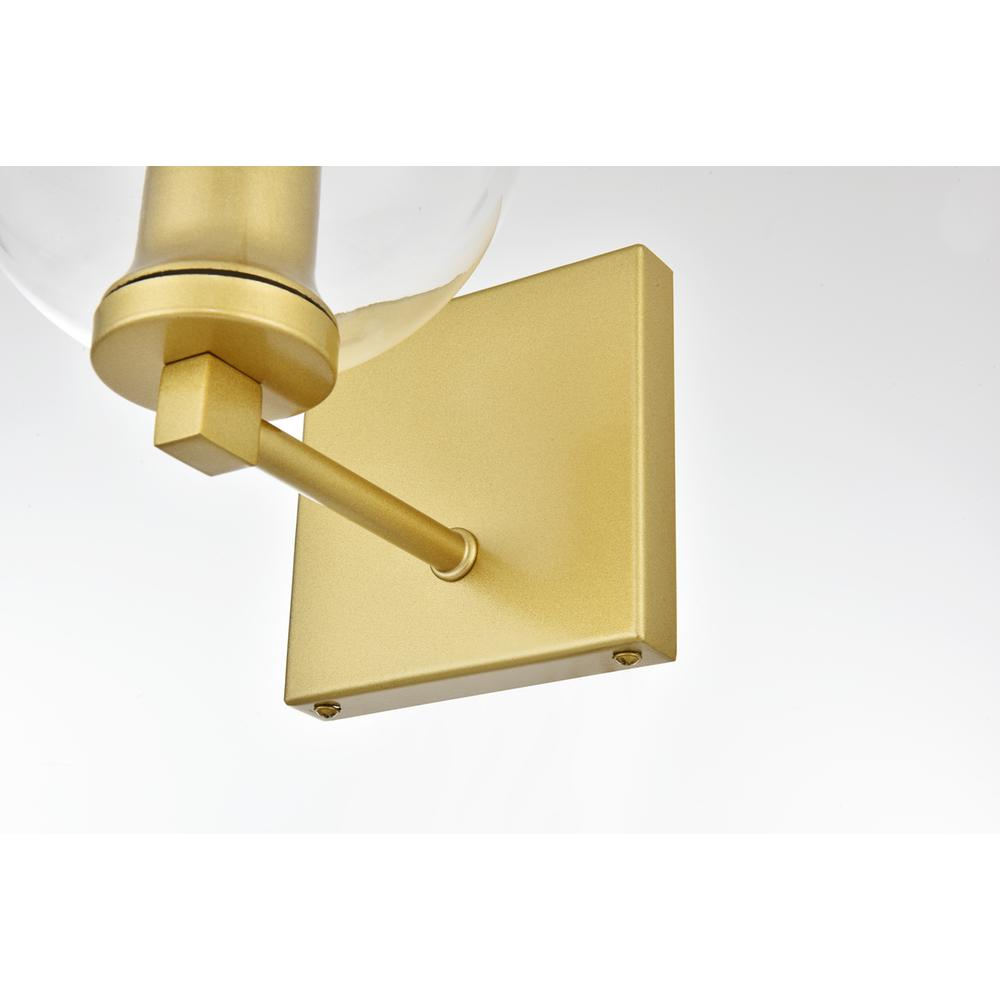 Juelz 1 light Brass and Clear Bath Sconce. Picture 5