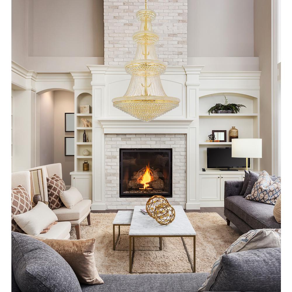 Primo 48 light Gold Chandelier Clear Royal Cut Crystal. Picture 8