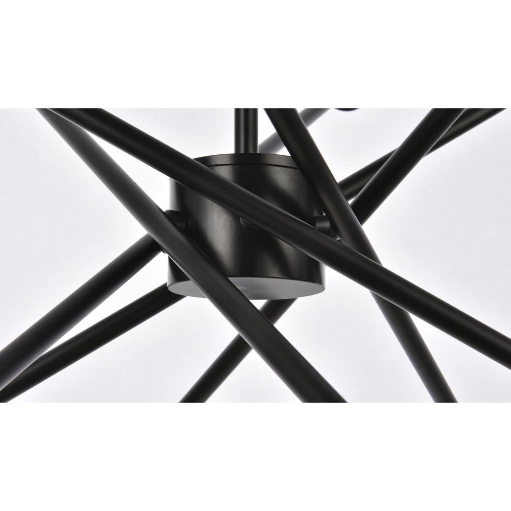 Armin 6 lights pendant in black with brass. Picture 3