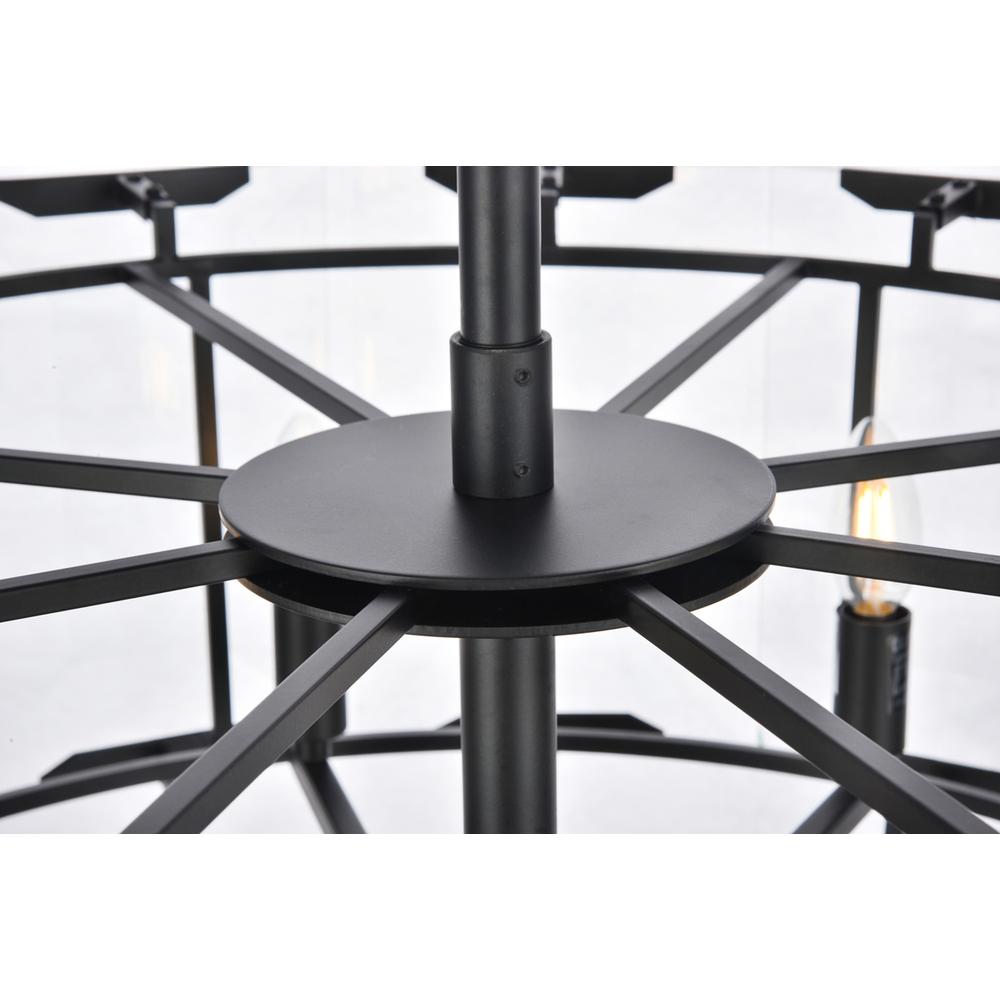Monaco 8 light Flat Black (Matte) Chandelier Clear Glass Crystal. Picture 3