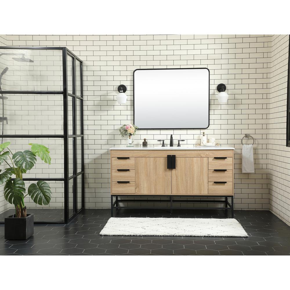 60 inch Single bathroom vanity in mango wood. Picture 4