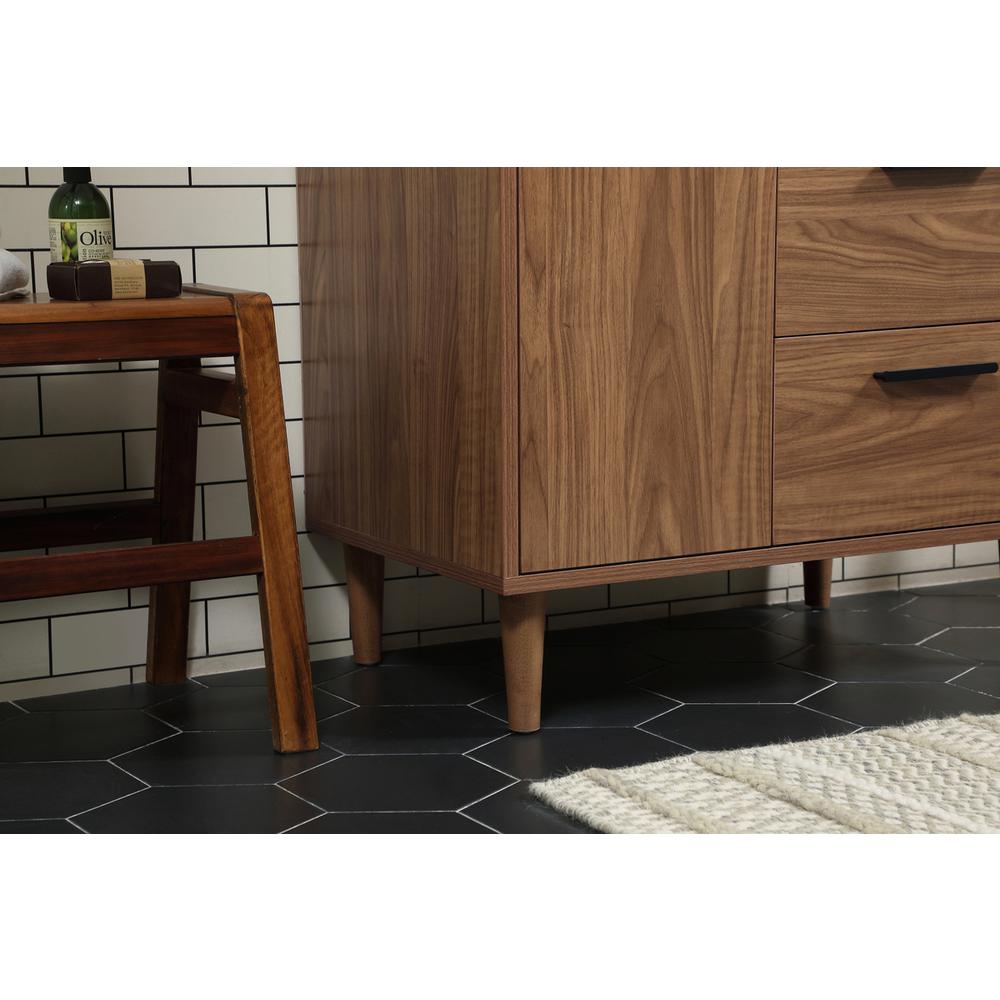 30 inch Single bathroom vanity in walnut brown with backsplash. Picture 6