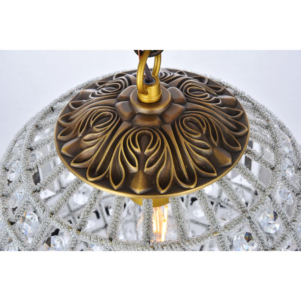 Olivia 1 light French Gold Pendant Clear Royal Cut Crystal. Picture 3