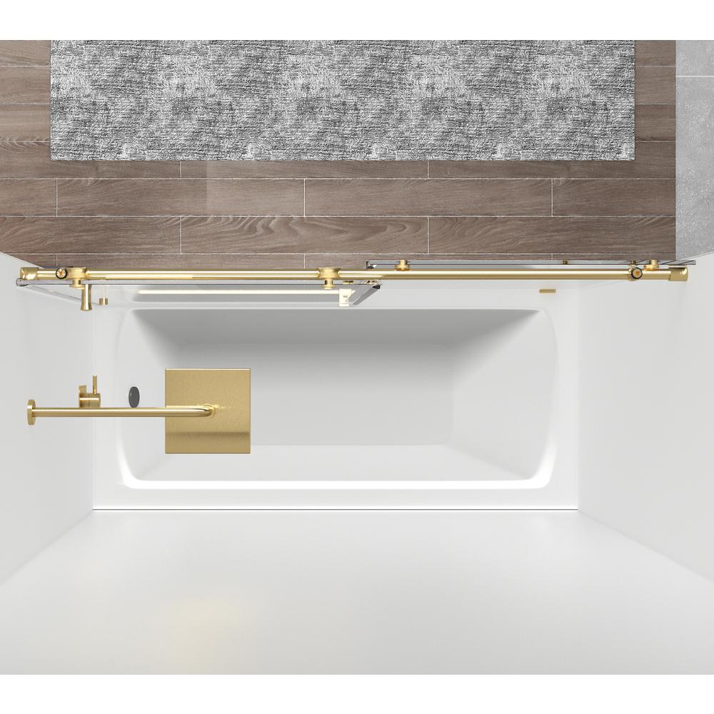 Frameless tub door 60 x 60 Brushed Gold. Picture 4