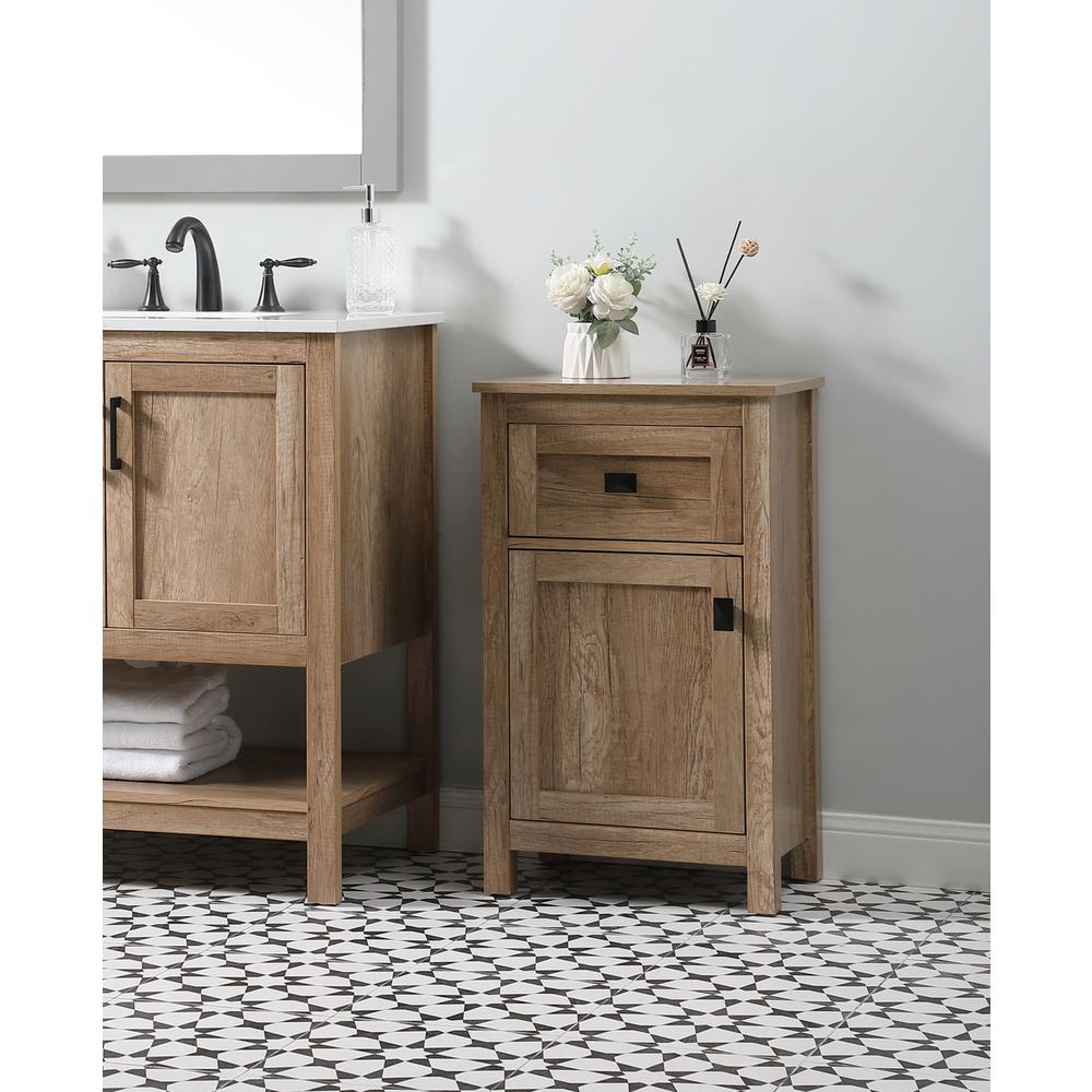 18 Inch Wide Bathroom Storage Freedstanding Cabinet In Natural Oak. Picture 9