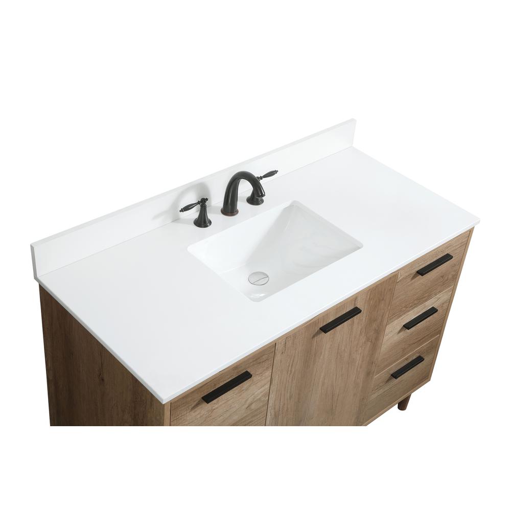 48 inch Single bathroom vanity in natural oak with backsplash. Picture 10