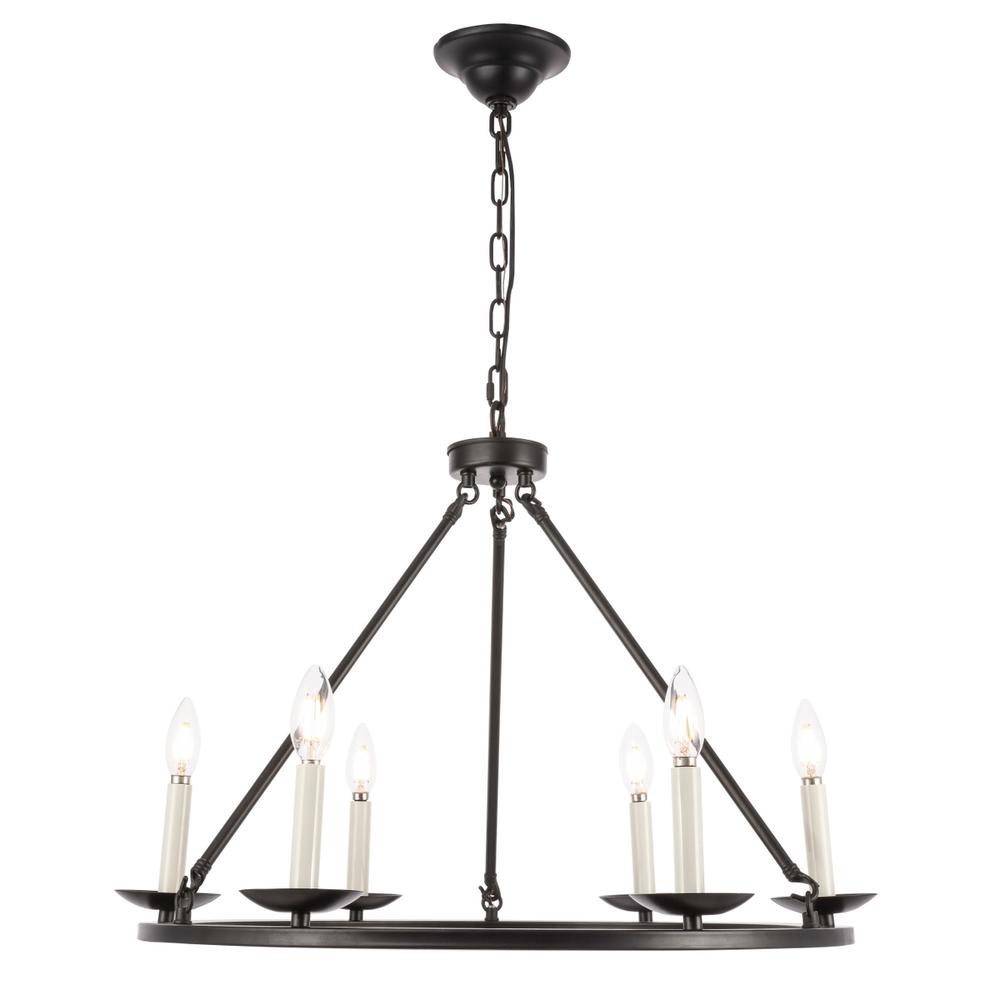 Maine 6 light Black chandelier. Picture 1