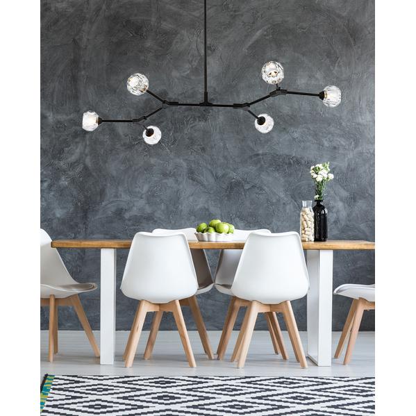 Zayne 6 Light Pendant in Black. Picture 7
