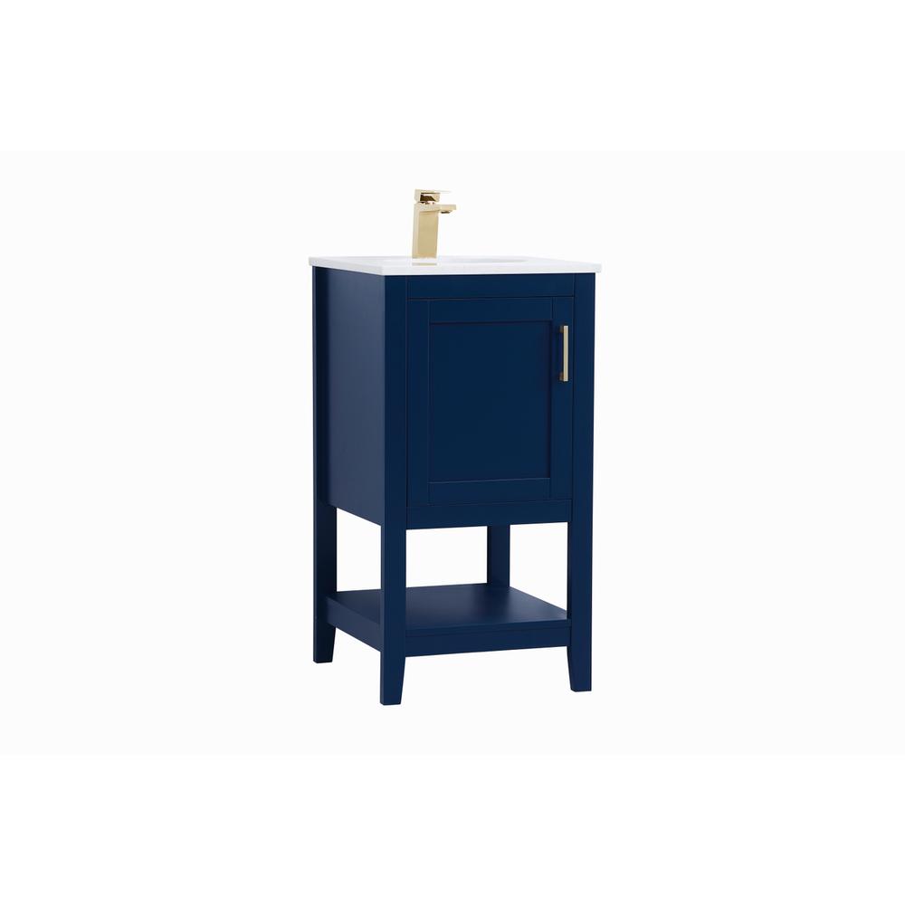 18 inch Single Bathroom Vanity in Blue. Picture 6