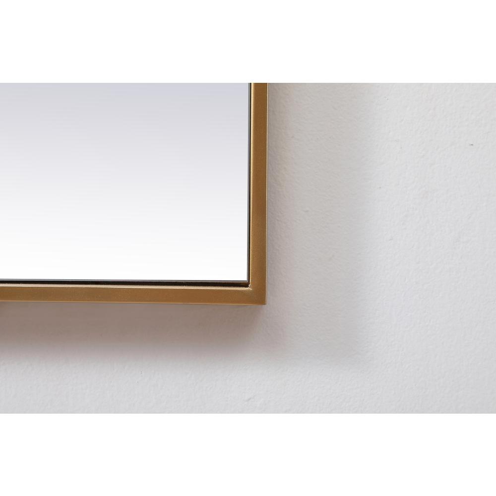 Metal Frame Square Mirror 42 inch in Brass. Picture 5