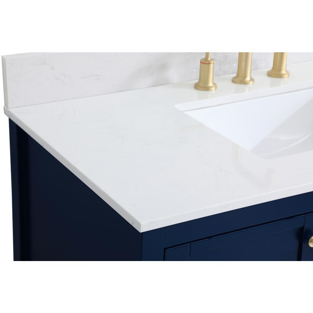 42 inch Single Bathroom Vanity in Blue with Backsplash. Picture 10